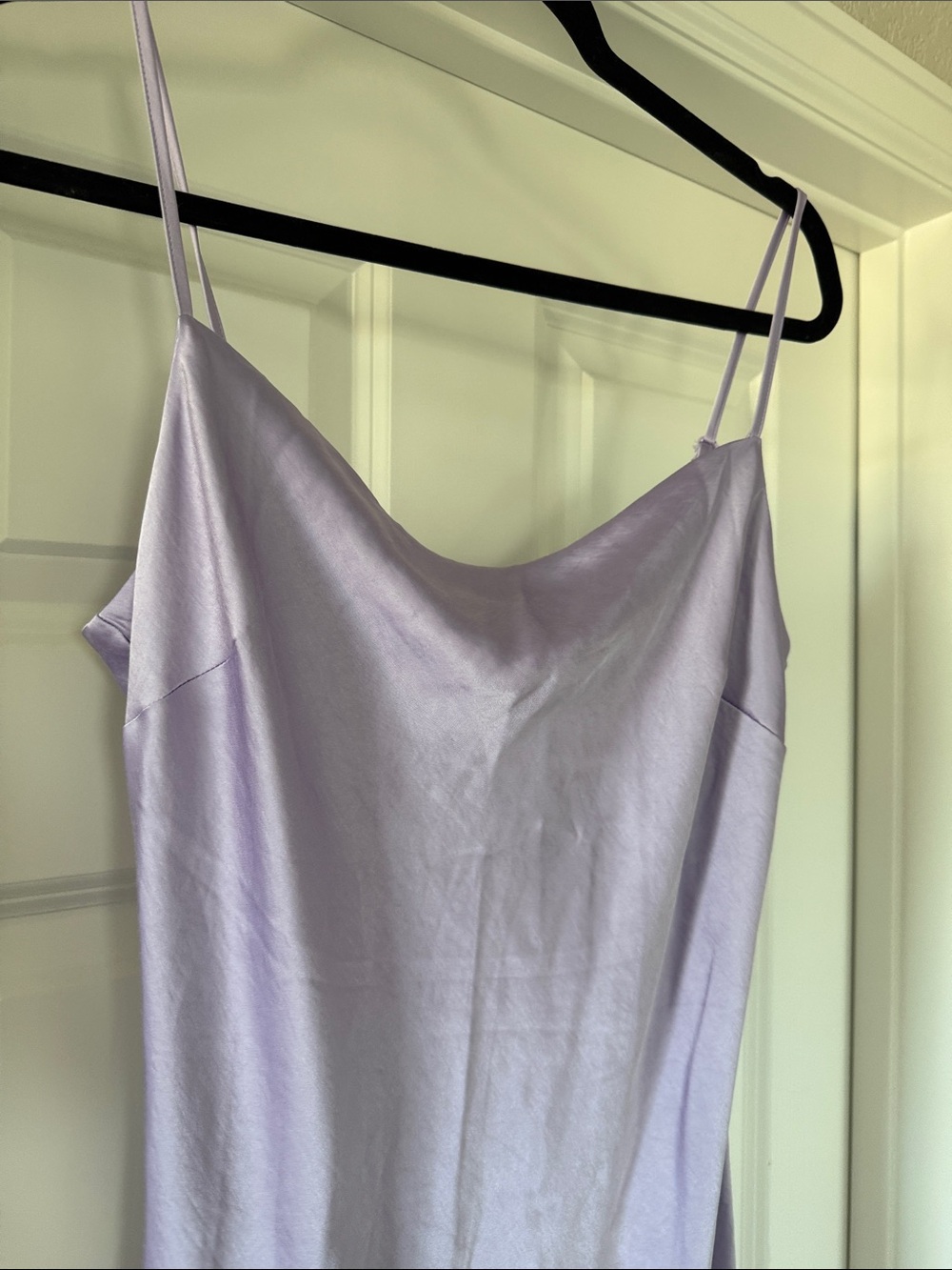 Express Lilac Slip Midi Dress with Spaghetti Straps - Picture 3 of 4